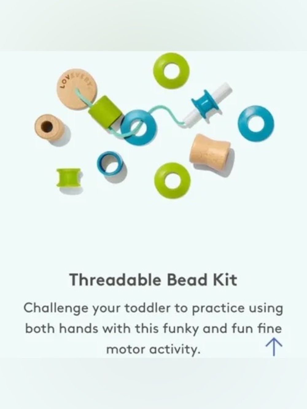 Lovevery Threadable Multi Color Bead Kit w cloth bag